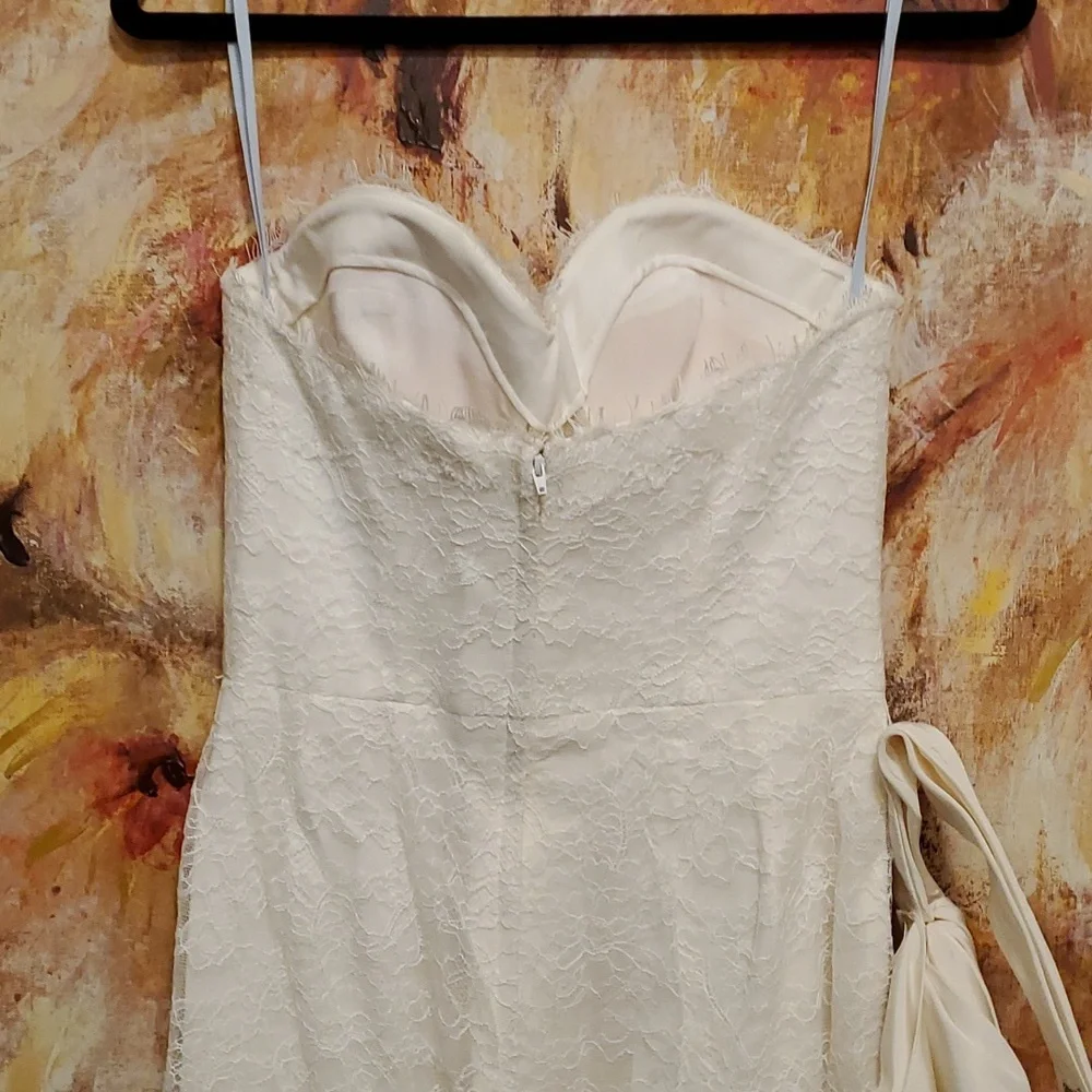 Sz 6 NWT $3990 Carolina Herrera Lourdes bridal lace jumpsuit with belt - Picture 6 of 9